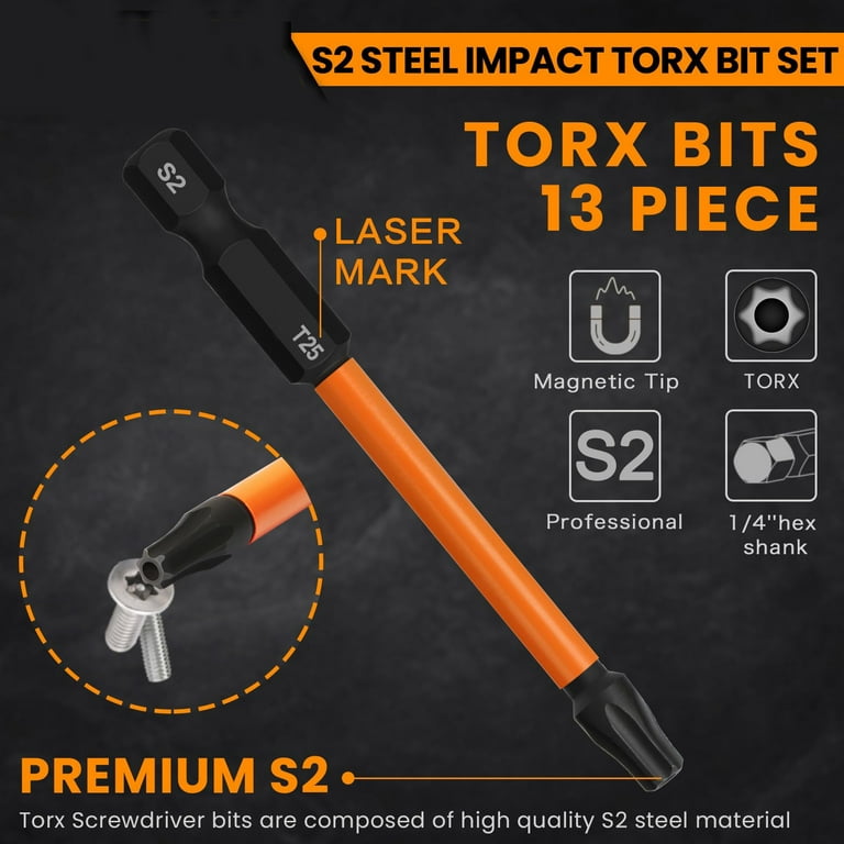 Impact Torx Bit Set 13pcs (T10-T55),3