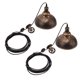 thumbnail image 2 of Juego de 2 luces colgantes de polea industrial vintage con cable de 19,6 pies, luz de techo con cúpula de bronce, enchufe estadounidense de 110-240V, 2 of 14