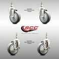 thumbnail image 2 of 4 Inch 316SS Thermoplastic Rubber Swivel ½ Inch Threaded Stem Caster Set 2 Brake, 2 of 2