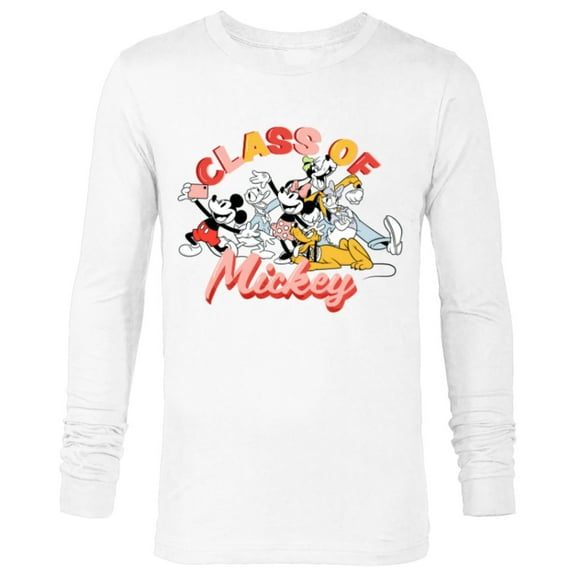 Disney Mickey and Friends Class of Mickey Graduation - Long Sleeve T-Shirt for Men - Customized-White