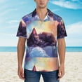 thumbnail image 2 of Susaid Colorful Cloud Sleeping Cat Print Hawaiian Shirts for Men Women,Hawaiian Summer Short-Sleeve Casual Relaxed-Fit Button-Down,XX-Large, 2 of 7