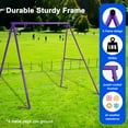 thumbnail image 3 of 440lbs Swing Set-43" Saucer Tree Swing&71" High A Frame Swing Stand Heavy Duty,All Weather Resistance,Durable&Sturdy Textiline &Powder-Coated Tubes,Suit Kids Backyard Outdoor, 3 of 7