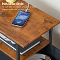 thumbnail image 3 of HOOBRO End Table with Charging Station, Set of 2 Narrow Side Tables, Nightstand with 2 Non-Woven Drawers, Slim Sofa Table, for Small Spaces, Living Room, Bedroom, Rustic Brown and Black BF486UBZP201, 3 of 11