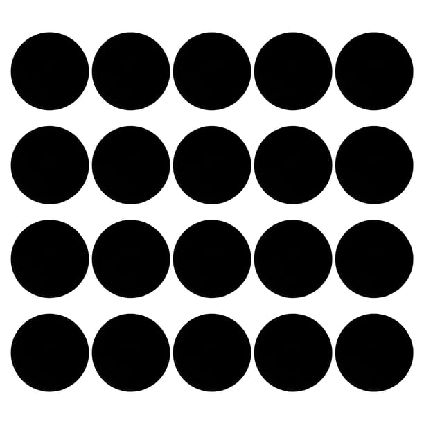 Uxcell Etiqueta de piso redonda de 5" Marcador de lugar en el aula Autoadhesivo Vinilo impermeable Señal de alineación Negra Paquete de 20
