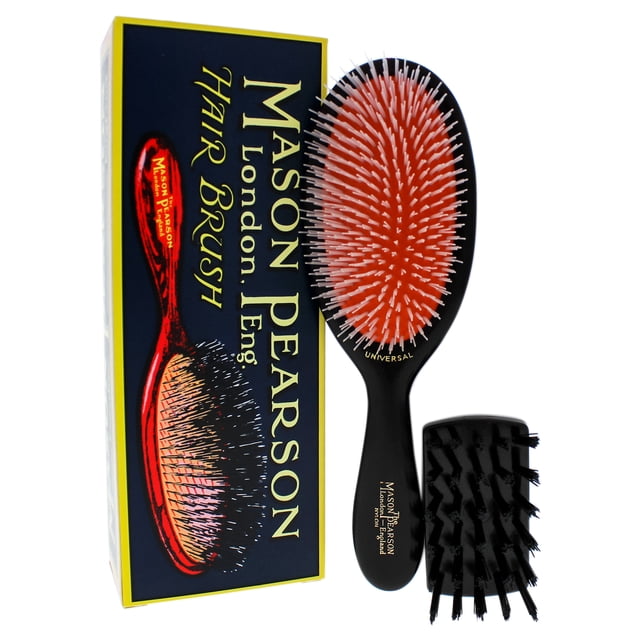 Cepillo de pelo y cepillo de limpieza Mason Pearson NU2 Rubí oscuro 2 Pc