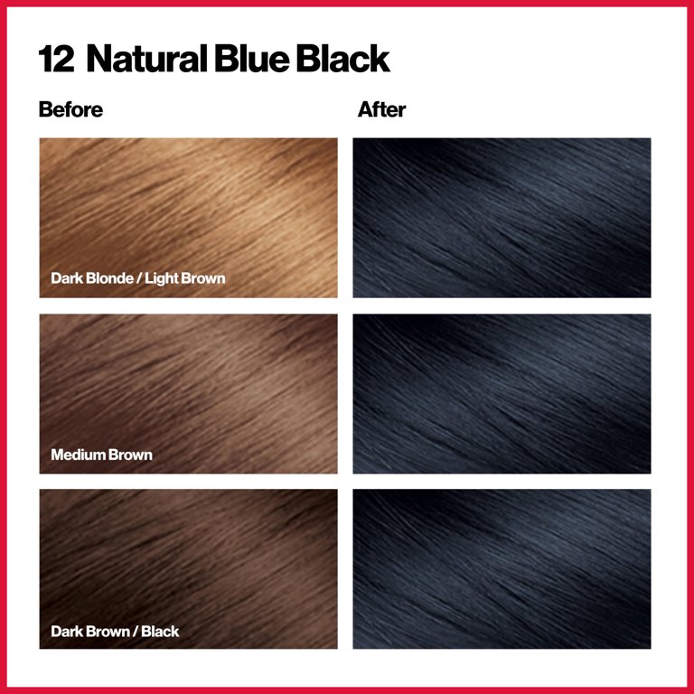 Revlon Colorsilk Beautiful Color Permanent Hair Color, Long-Lasting  High-Definition Color, Shine & Silky Softness With 100% Gray Coverage,  Ammonia Free, 012 Natural Blue Black, 1 Pack - Walmart.Com