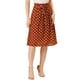 thumbnail image 1 of INSPIRE CHIC Falda midi vintage de cintura alta elástica con cinturón para mujer Naranja-Lunares S, 1 of 5