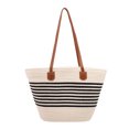 thumbnail image 1 of Bolsa Bolso de ganchillo para mujer, bolso de hombro de paja suave, bolso de playa de viaje de verano (negro), 1 of 6