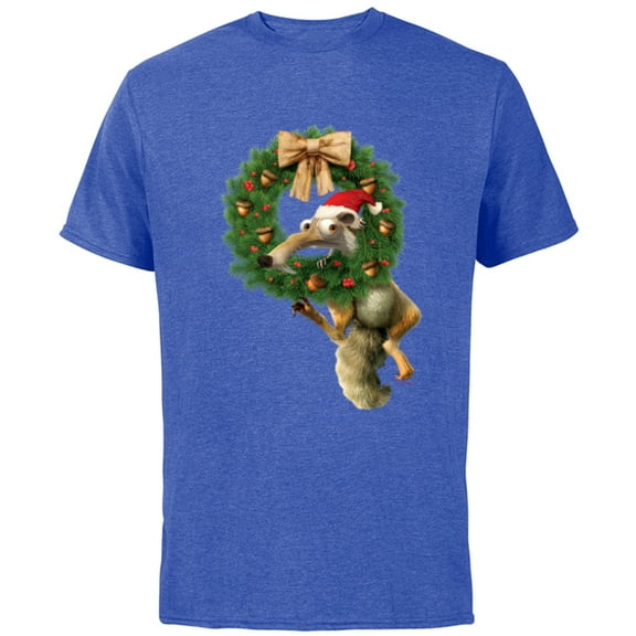 Ice Age Scrat Prehistoric Christmas Holiday Acorn Wreath - Short Sleeve Cotton T-Shirt for Adults - Customized-Royal Heather