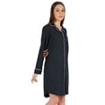 thumbnail image 2 of Inkmeso Solid Jersey Nightgown For Women Long Sleeve Button Down Sleepshirt Loungewear Nightdress, 2 of 7