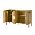 thumbnail image 3 of Euroco 57.5" Sideboard Buffet Cabinet with Storage, Modern Coffee Bar Cabinet with Adjustable Shelves, Aluminum Handles,Back-of-Door Storage Racks & Side Hooks for Living Room,Dining Room,Natural, 3 of 9