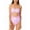 Pink, variant on PINK TIE DYE Printed Cutout One-Piece Swimsuit, US X-Small