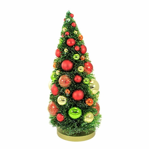Cody Foster 14.50In Bottle Brush Christmas Tree Shatterproof Ornaments, Plastic, Centerpiece Holiday Decoration Ms367r-Medium
