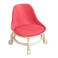thumbnail image 4 of Asiento bajo con ruedas, taburete bajo con ruedas, reposapiés giratorio para sofá Rojo, 4 of 9