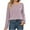 Purple, variant on Timegard Tops for Women Round Neck Ruched Loose Comfy Blouse Fall Casual Ruffle Long Sleeve Shirts Tops