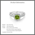 thumbnail image 6 of Gem Stone King 1.43 Ct Cushion Green Peridot White Created Sapphire 925 Sterling Silver Ring, 6 of 6