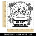 thumbnail image 2 of Happy Holidays Snow Globe Christmas Snowman Square Rubber Stamp Stamping Scrapbooking Crafting - Small 1.25in, 2 of 7