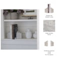 thumbnail image 5 of Marble Layered Arch Bookends for Shelves - Modern Bookshelf Decor, Book Accessories, or Home Accent - Cute Book Ends for Office Desk Decor, Home Library, or Bedroom Decoration - Set of 2, 6", White, 5 of 13