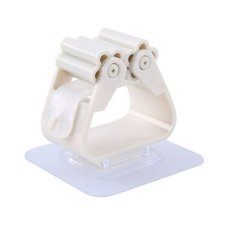 

ROBOT-GXG Wall Mounted Mop Holder Bathroom Toilet Lavatory Broom Mop Gripper Adhesive Wall Hanger Beige