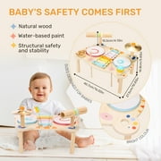 OATHX Toy Xylophone Kids Drum Set Musical Instruments for Baby Montessoni Learn Wooden Toddlers Music Toys
