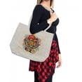 thumbnail image 2 of Animal Shopping Bag, Hipster Rapper Tiger Sunglasses Hat and Camera Artist Hippie Comic Print, Eco-Friendly Reusable Bag for Groceries Beach and More, 15.5" X 14.5", Cream, by Ambesonne, 2 of 2