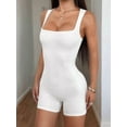 thumbnail image 3 of Women'S One Piece Jumpsuits Short Bodysuit Workout Rompers Summer Outfits Gym Yoga Beach 2025 Cream White L, 3 of 5