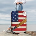 thumbnail image 4 of Uemuo American Flag And Baseball Printed Washable Luggage Cover - Fashion Suitcase Protector Fits 18-32 Inch Luggage -Small, 4 of 9