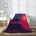 thumbnail image 7 of Halloween Blanket Throw Blanket for Couch Sofa and Bed, Pumpkin Moon Witch Knight Halloween Plush Throw Blanket, Halloween Decor Fuzzy Cuteness Comfy Flannel Blanket, 7 of 7