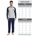 thumbnail image 2 of MoFiz Men's Bamboo Pajamas Set Long Sleeve Crew-Neck Top and Pants with Pockets Loungewear 2-Piece for Men, 2 of 7