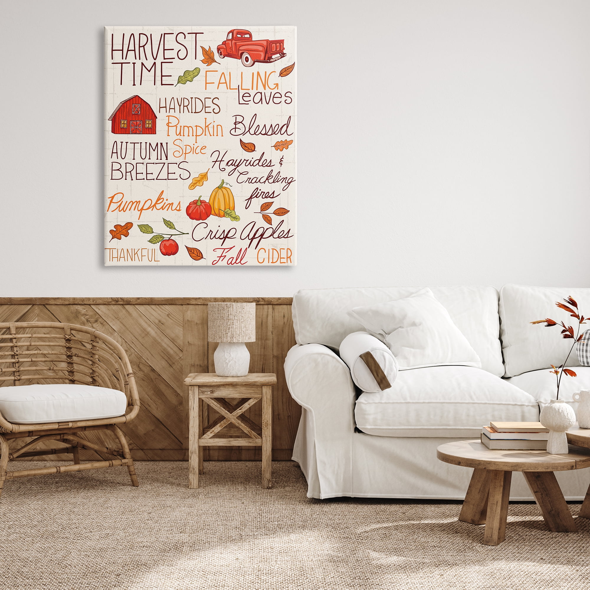 Stupell Industries Cozy Fall Activities Botanical & Floral Painting Gallery Wrapped Canvas Art Print Wall Art, 36 x 48