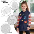 thumbnail image 6 of Xoenoiee Colorful Butterfly Swirl Print Long Hoodies Sweatshirt for Kids Long Sleeve Shirt Pullover Hoodie Dress for Teen Girls Oversized Fall Outfits Sweat Shirts Jumpers with Pocket, 9-10 Years, 6 of 7