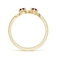 thumbnail image 2 of ANGARA Natural Round Two Stone Twist Ruby Ring in 14K Yellow Gold for Women (Size-3.2mm) | July Birthstone, Birthday, Anniversary, Jewelry Gift for Women | Natural Ruby Ring, 2 of 8