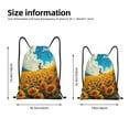 thumbnail image 2 of Honeii Clear Sky Sunflower Print Drawstring Backpack,Drawstring Bags String Backpack Gym Cinch Sack Backpack Sport Bag Draw-Small, 2 of 6
