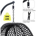 thumbnail image 5 of JUFU Black Egg Swing Chair with Stand, Hanging Rattan Chair with Cushion for Patio, Balcony, Living Room, 5 of 9