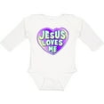 thumbnail image 3 of Inktastic Jesus Loves Me Boys or Girls Long Sleeve Baby Bodysuit, 3 of 5