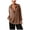Brown, variant on Womens Oversized Deep V Neck Sweatshirts Casual Collared Long Sleeve Ribbed Knit Pullover Tops (Brown, L)