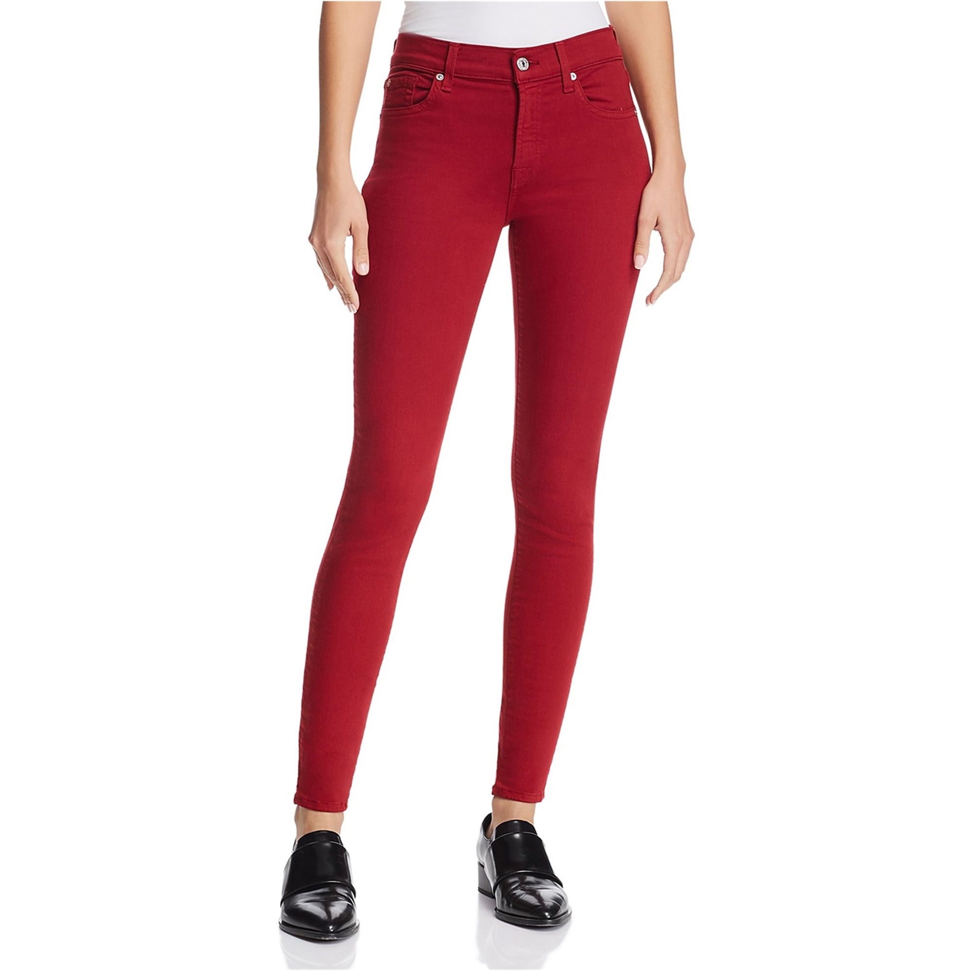 Cruelty had byld 7 For All ManKind Womens Coated Skinny Fit Jeans, Red, 25 - Walmart.com