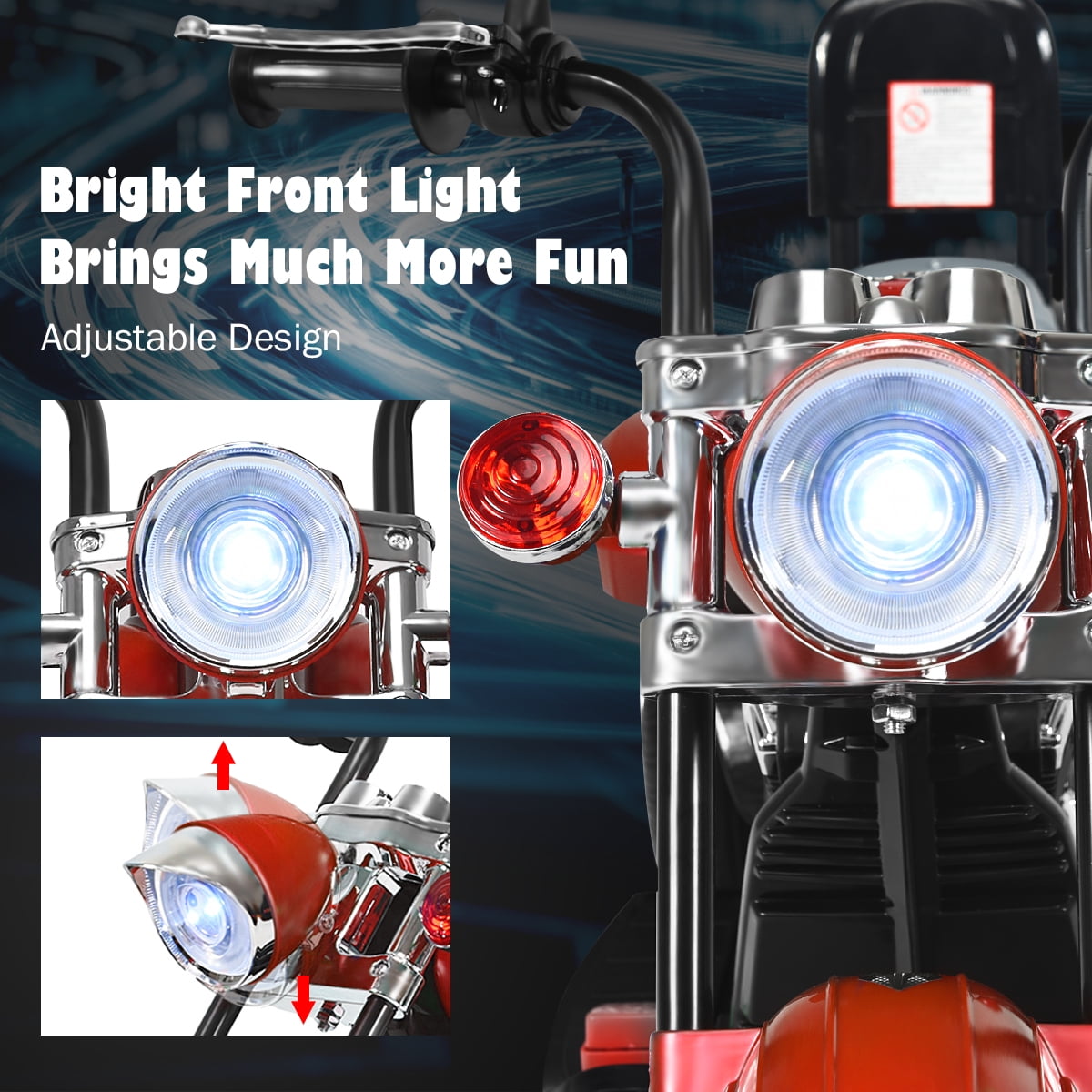 Costway 3 Wheel Kids Ride On Motorcycle 6V Battery Powered Electric Toy Red