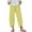 Yellow, variant on WIZUTIZ Womens Work Pants Thin Trendy Loose Wide Leg Dress Pants Stretch Elastic High Waist 7/8 Length Trousers Solid Asymmetrical Cropped Beach Pants for Lady Hiking Party Gray