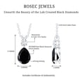 thumbnail image 4 of Rosec Jewels Pear Shaped Created Black Diamond Drop Pendant with Moissanite (8X10 mm), 18K White Gold, 4 of 6