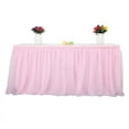 thumbnail image 5 of Tulle Table Skirt Table Cover Pink Birthday Wedding Decor Table Cloth Cake Dessert Arrangement (8Ft), 5 of 6