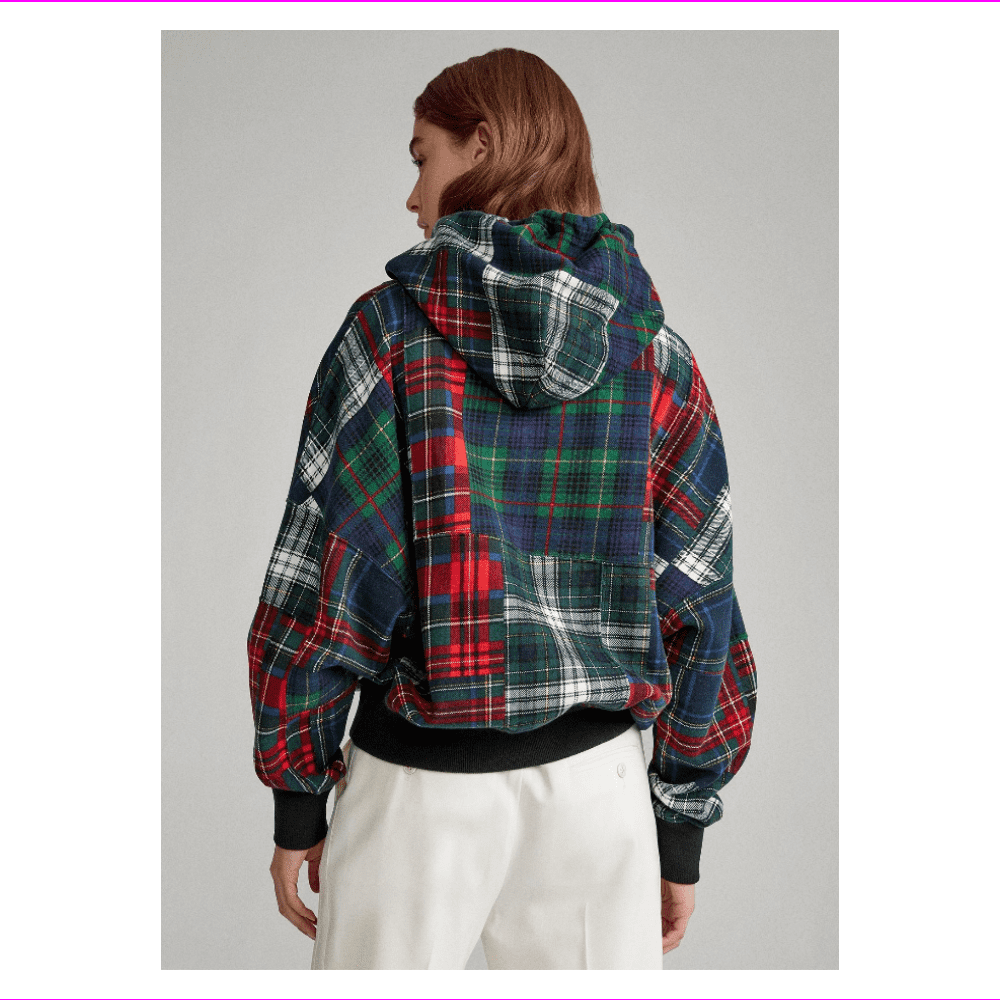 polo ralph lauren patchwork fleece hoodie