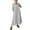 Gray, variant on Miqool Womens Plus Size Cotton Linen 3/4 Sleeve Maxi Dress V Neck Pleated Casual A Line Flowy Long Dress Cocktail Dresses with Pockets