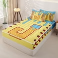 thumbnail image 2 of Homewish Light Blue Dripping Baseball Stitch Waffle Letter J Graphic Zipper Twin Comforter Sets with Fitted Sheet and 2 Pillowcases,Alphabet Graphic Zipper Bedding Set,4-Piece, 2 of 6