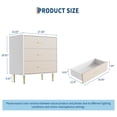thumbnail image 2 of Yeshouse Mesita de noche blanca moderna para el dormitorio, mesita de noche pequeña con 3 cajones, patas de Metal de oro, cómoda de 3 cajones delgado para espacios pequeños, apartamentos, 2 of 7