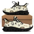 thumbnail image 1 of Zapatillas de deporte con plataforma y cordones transpirables con estampado de huellas de mascotas para mujer, 1 of 6