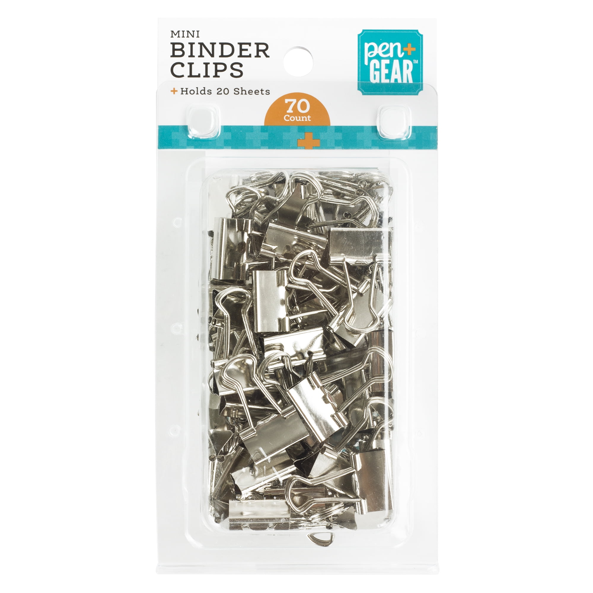 Pen + Gear Mini Binder Clips, Home School Office Supplies, Silver, 70 Count