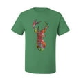 thumbnail image 2 of Trippy Colorful Buck Head Rainbow Hunting Deer Mosaic Animal Lover Men's Graphic T-Shirt, Kelly, 3XL, 2 of 3