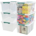 thumbnail image 4 of Yuright 6 Pack 35 Quart Latching Storage Bin, Plastic Storage Box with Lid, Clear, 4 of 14