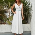 thumbnail image 5 of Thunderbird Emblem White Sleeveless Dress Women's summer skirt elegant dresses plus sizes Beachwear, 5 of 7